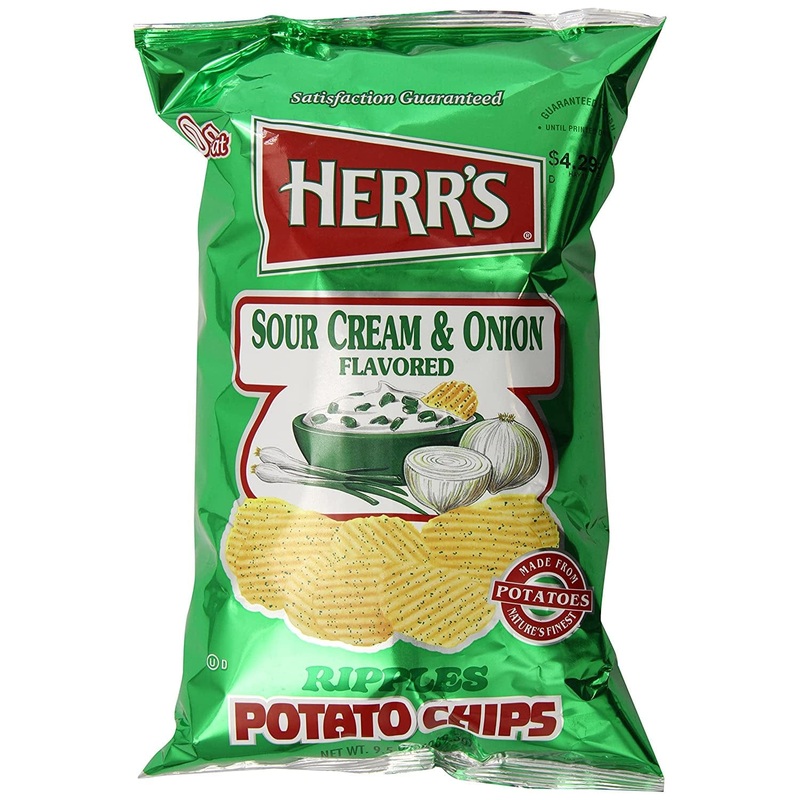 HERR'S SOUR CREAM & ONION RIPPLE CHIPS