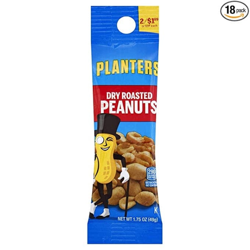 PLANTER'S DRY ROASTED PEANUTS 1.75OZ