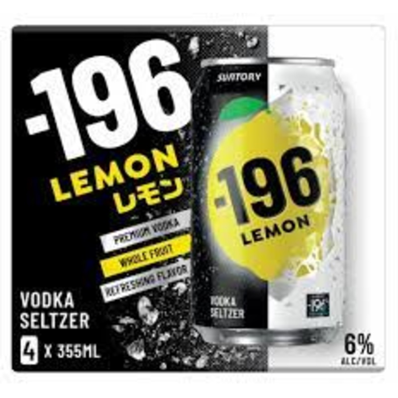 Suntory - 196C Strong Lemon Vodka Seltzer 4-Pack