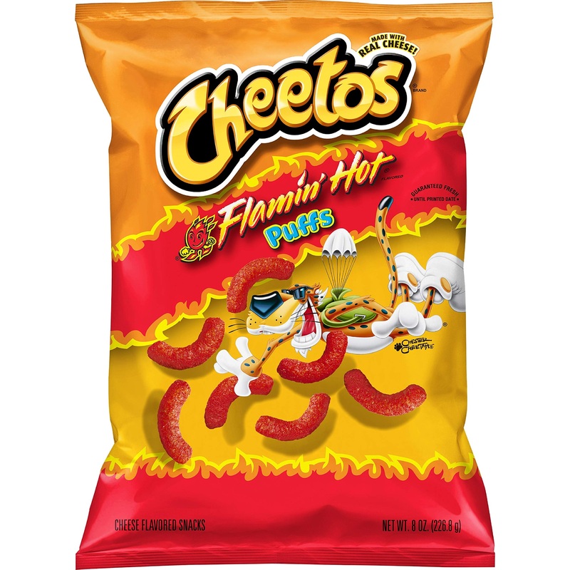 Cheetos Flamin' Hot Puffs Cheese Flavored Snacks 226.8g