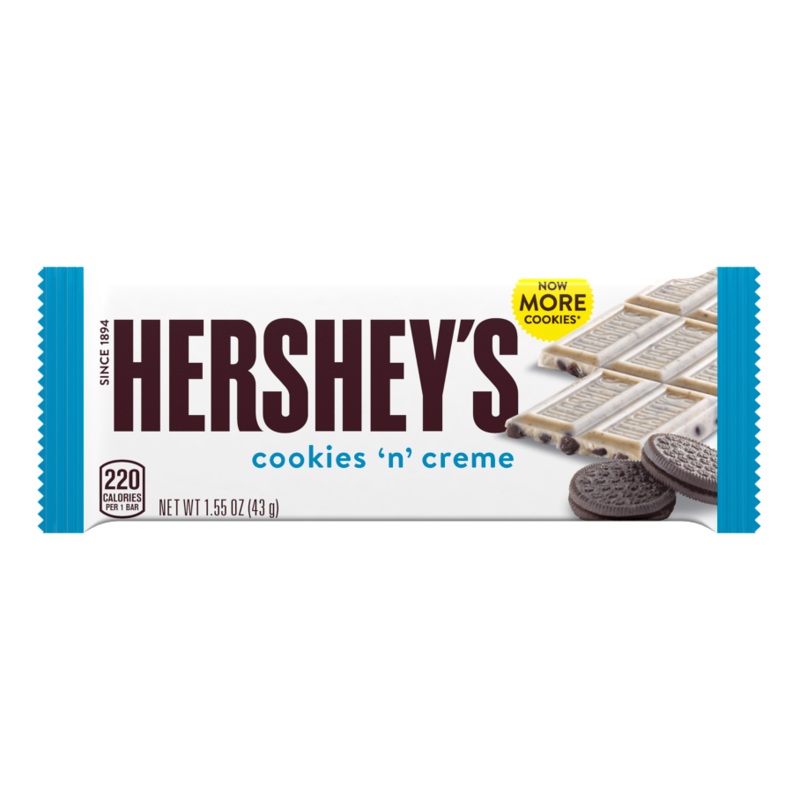 Hershey's Cookies n' Creme Net Wt 1.55 Oz (43g)