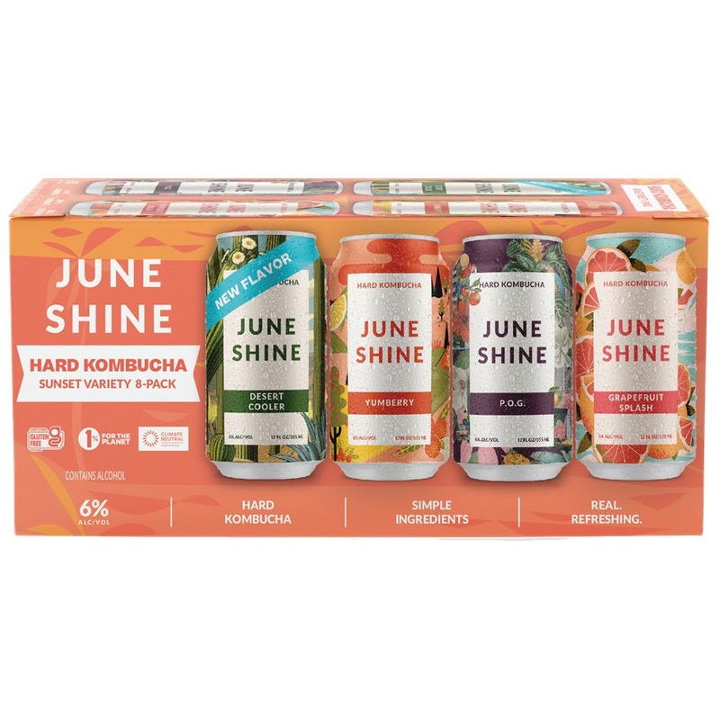 June Shine Hard Kombucha Sunset Variety 8 Pack Can