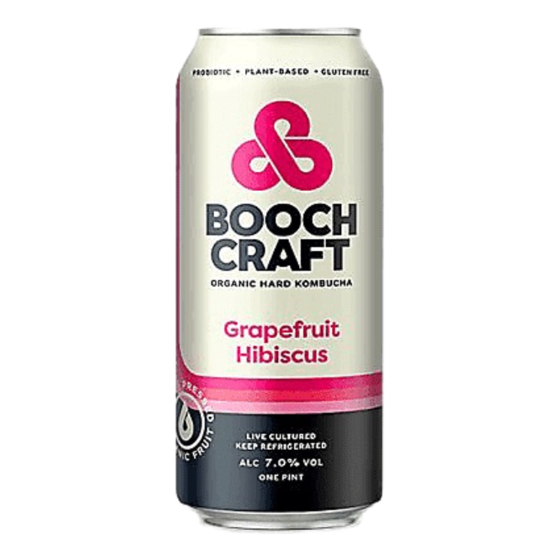 Booch Craft Grapefruit Hibiscus  Organic Hard Kombucha 16oz