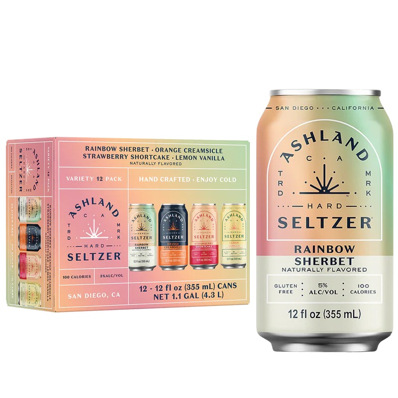 Ashland Hard Seltzer Rainbow, Creamsicle, Strawberry, Lemon 12pack Cans