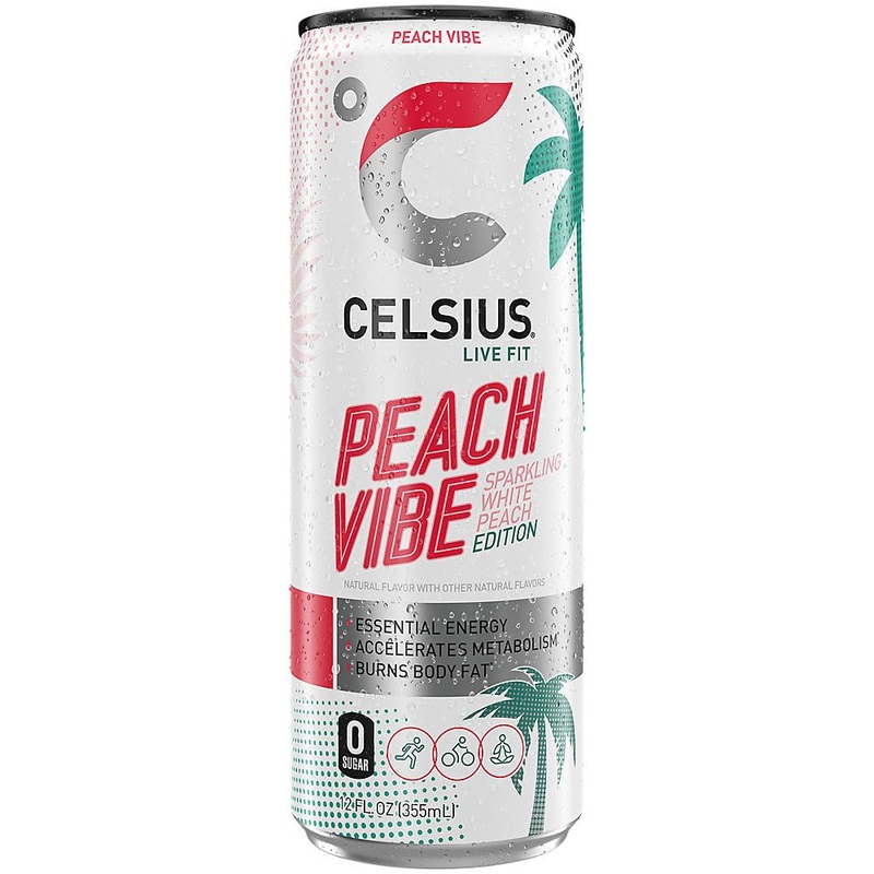 Celsius Peach Vibe Sprakling White Peach 12oz