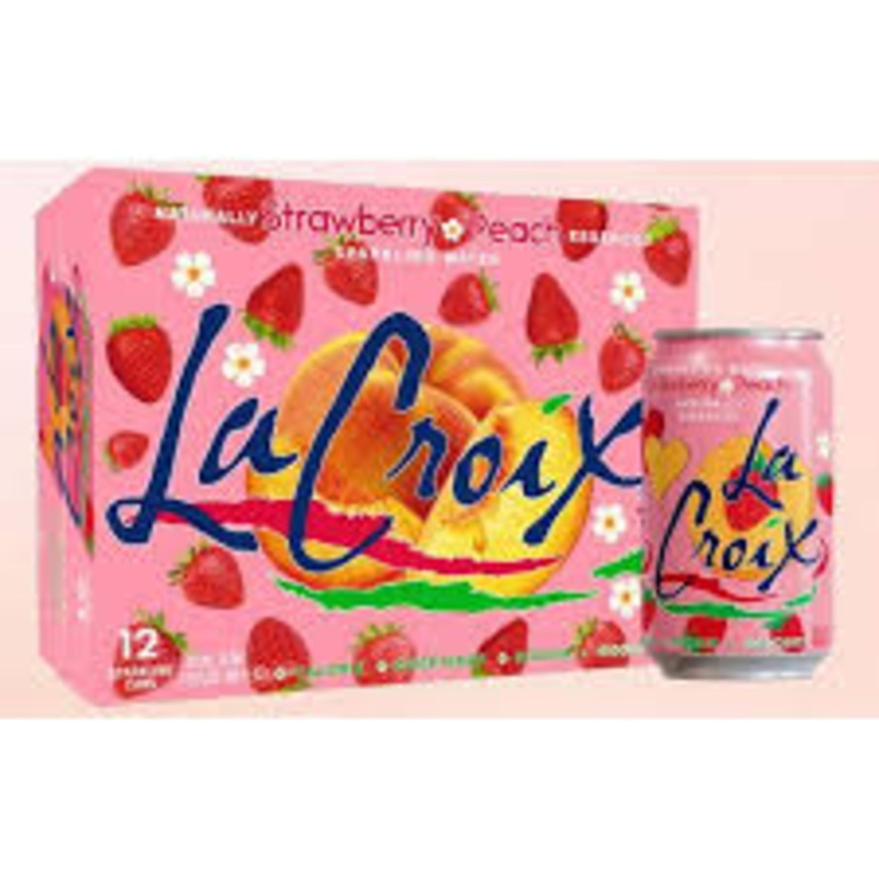 La Croix Strawberry Peach Sparkling Water 12oz 12pack Cans