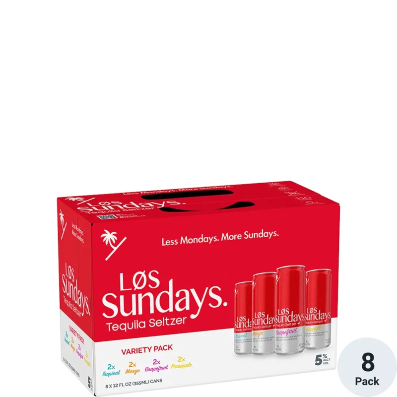 Los Sundays Tequila Seltzer 12oz 8pack Cans