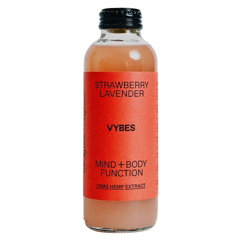 Vybes Strawberry Lavender  NA Kombucha 14oz Bottle