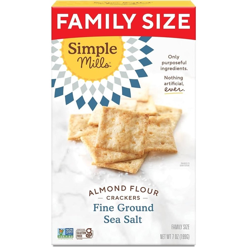 SIMPLE MILLS Almond Flour Crackers With Fine Ground Sea Salt Family Size