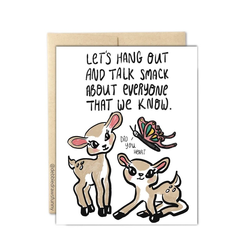 DEBBIE DRAWS FUNNY Deer Friendship Card