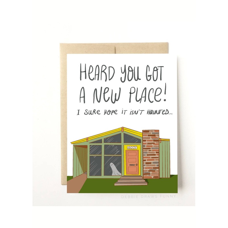 DEBBIE DRAWS FUNNY Haunted House Card