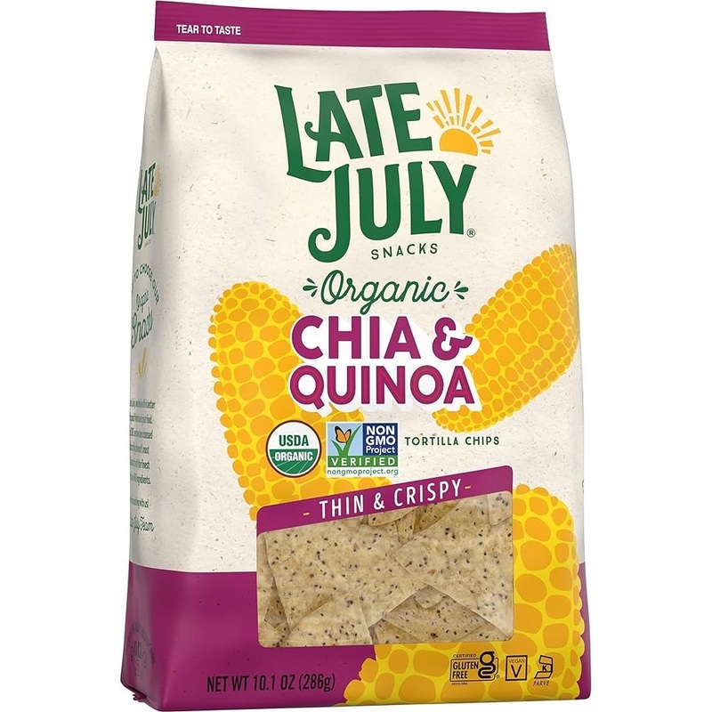 LATE JULY Chia & Quinoa Thin & Crispy Organic Tortilla Chips