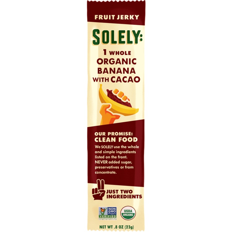 SOLELY Organic Banana & Chocolate Fruit Jerky Strip