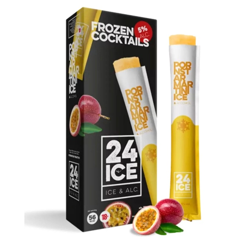 24 Ice Pornstar Martini Frozen Premixed Cocktail Multipack, 5 x 65 ml