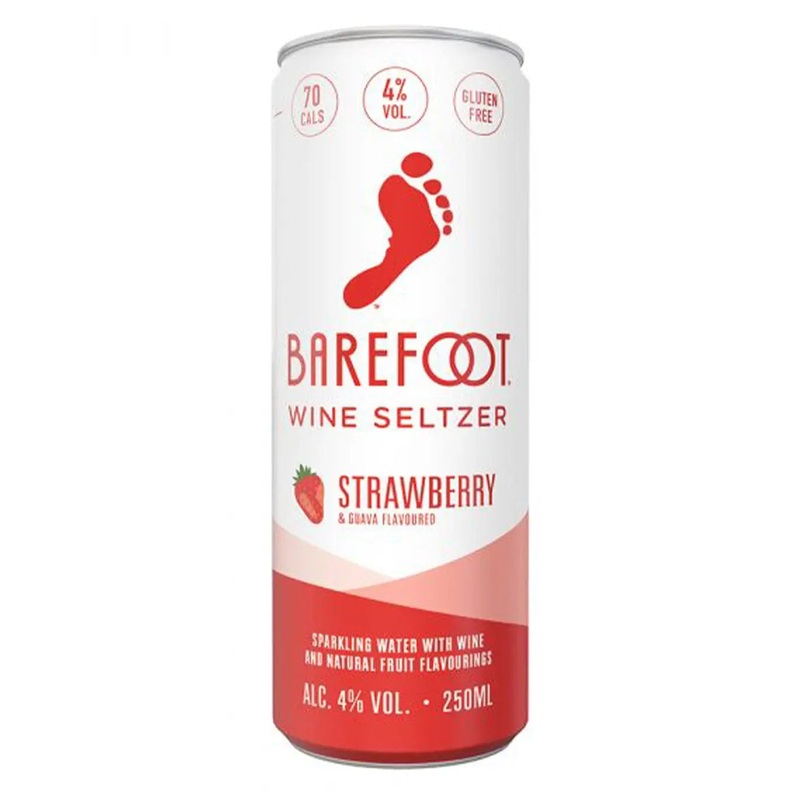 Barefoot Strawberry & Guava Fruit Hard Seltzer Can, 250 ml