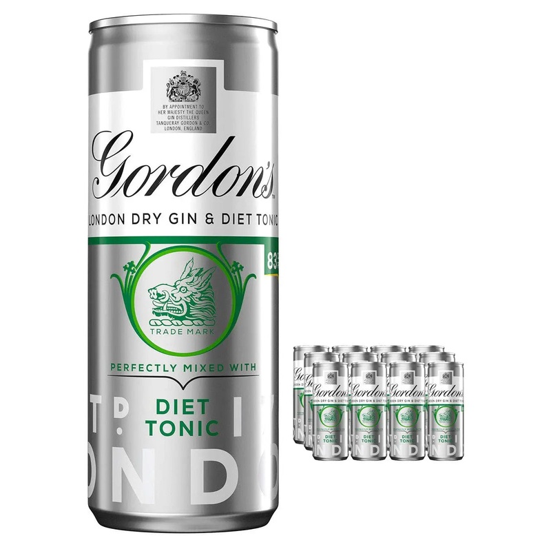 Gordon's Gin & Slimline Tonic Premixed Can Multipack, 12 x 250 ml