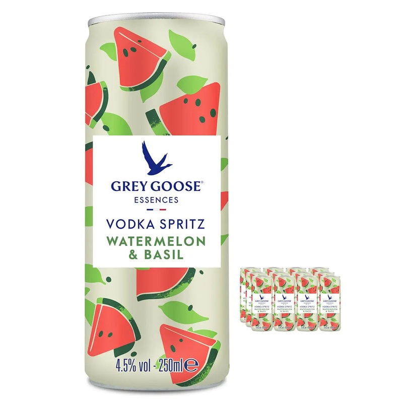 Grey Goose Essences Watermelon & Basil Premixed Can Multipack, 12 x 250 ml
