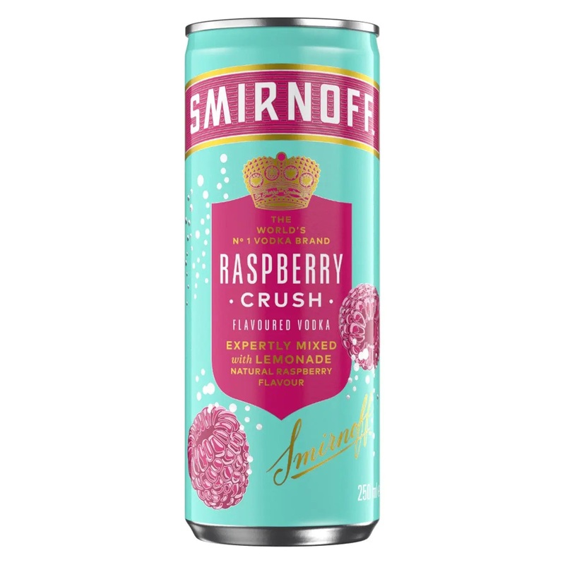 Smirnoff Raspberry Crush & Lemonade Premixed Drink, 250 ml