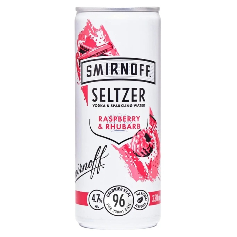 Smirnoff Seltzer Raspberry & Rhubarb, 250 ml