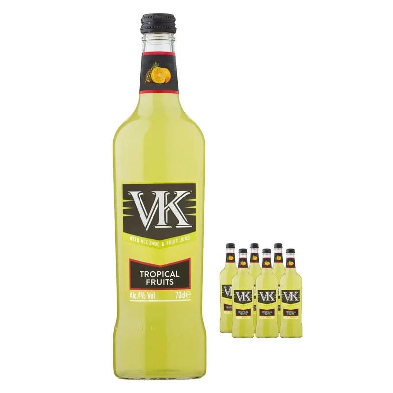 VK Tropical Fruit Premixed Cocktail Vodka Drink Multipack, 6 x 70 cl