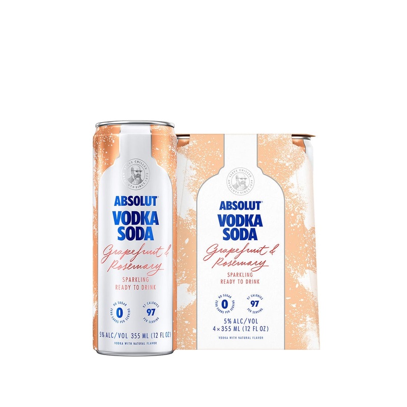ABSOLUT GRAPEFRUIT & ROSEMARY VODKA SODA 4PK