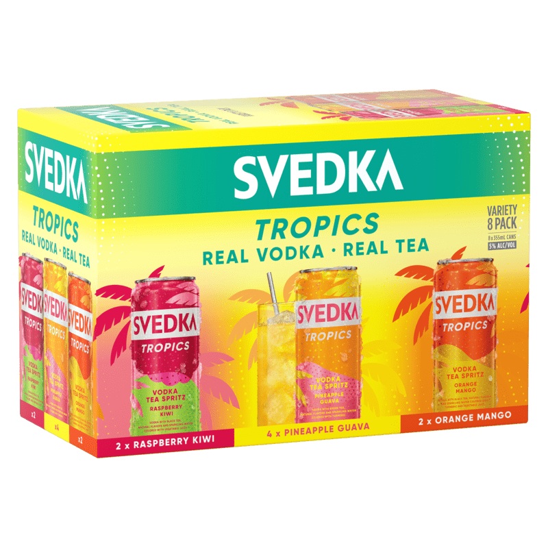 SVEDKA TROPICS VODKA TEA SPRITZ VARIETY 8PK