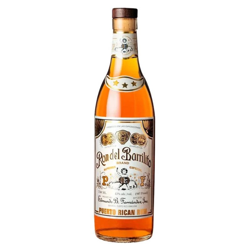 Ron Del Barrilito Three Star Puerto Rican Rum 750mL