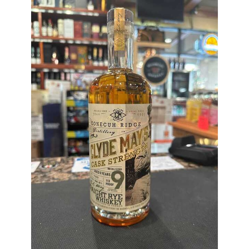 Clyde May's 9 Year Old Cask Strength Straight Rye Whiskey 750ml