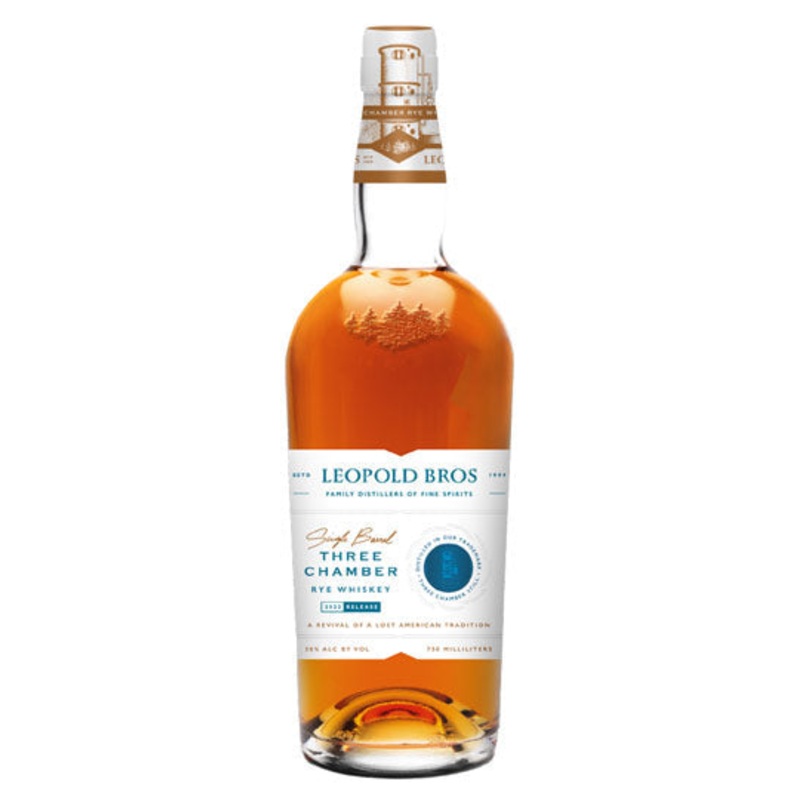 Leopold Bros. "Single Barrel" 2022 Release Three Chamber American Rye Whiskey 750ml