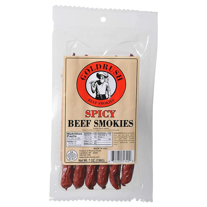 Goldrush Spicy Smokie Beef Sticks, 7 oz