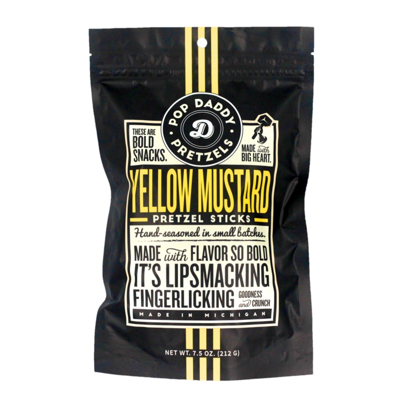 Pop Daddy Yellow Mustard Pretzels, 7.5 oz
