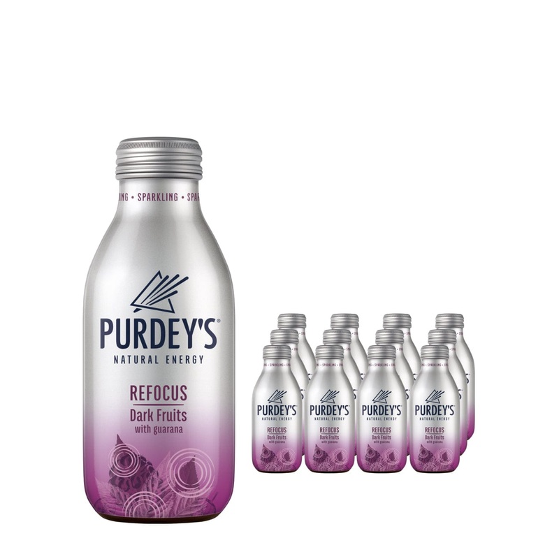 Purdey's Natural Energy Refocus Dark Fruits Drink Multipack, 12 x 330 ml