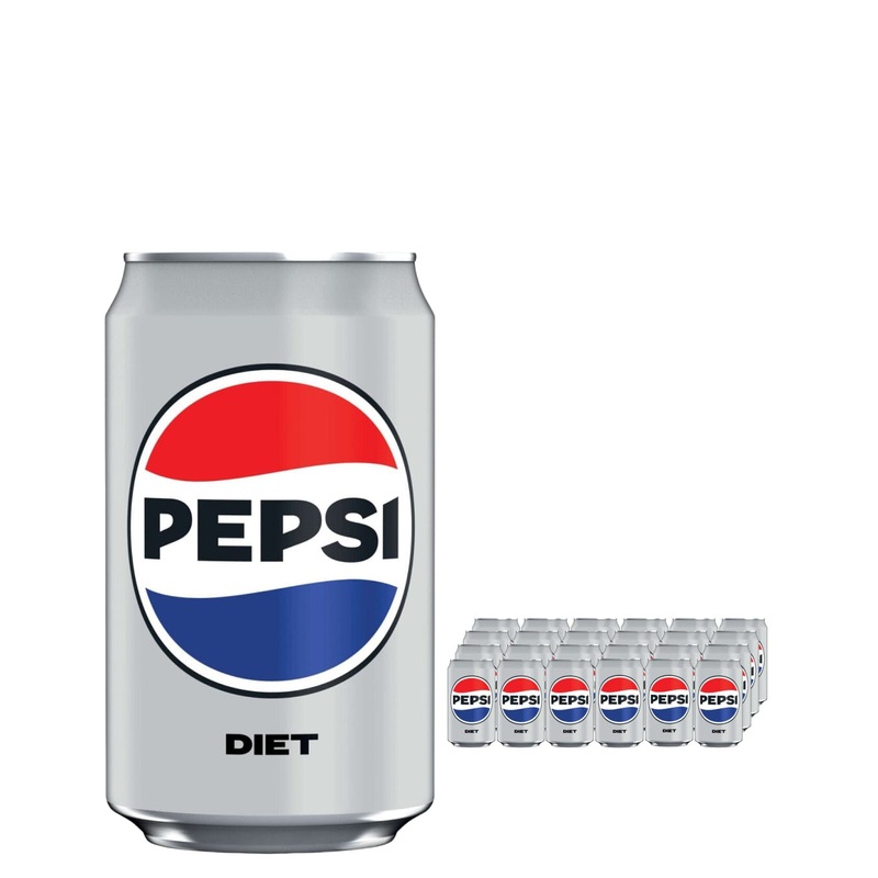 Pepsi Diet Cola Can Soft Drink Multipack, 24 x 330 ml