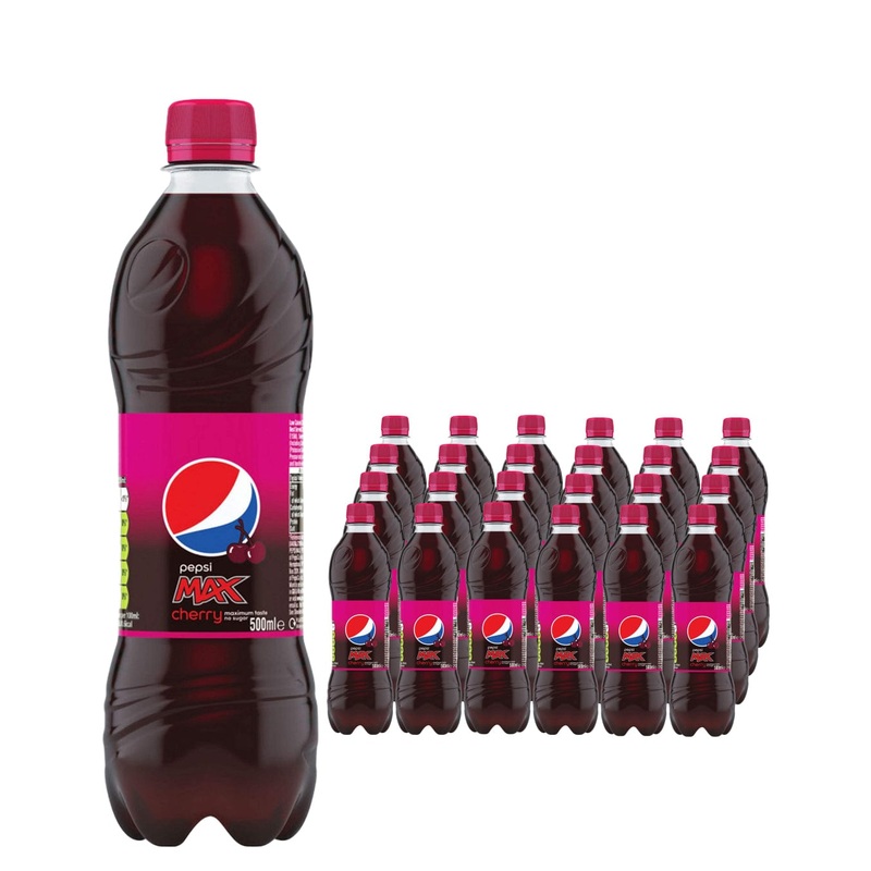 Pepsi Max Cherry Soft Drink Multipack, 24 x 500 ml