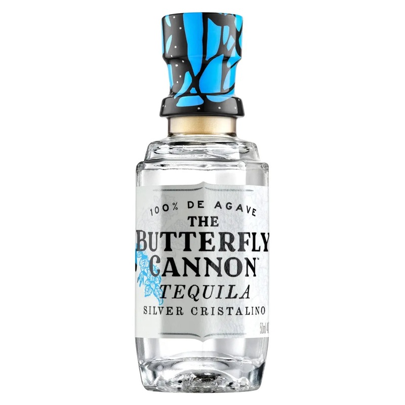 The Butterfly Cannon Cristalino Blanco Tequila Miniature, 5 cl