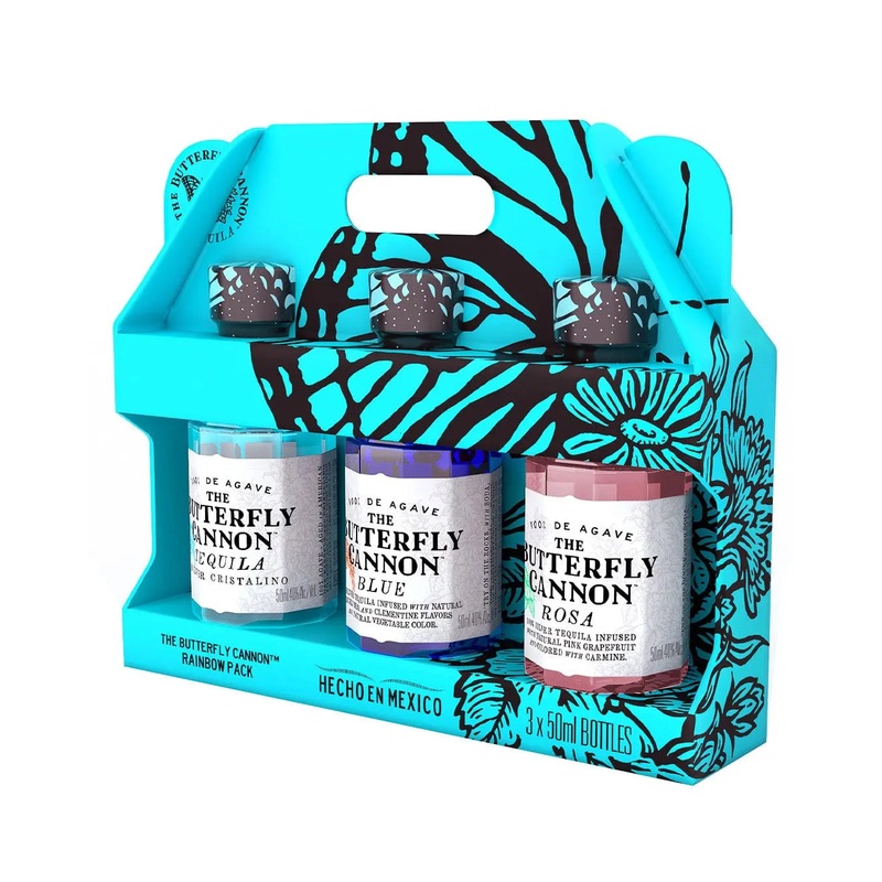 The Butterfly Cannon Tequila Miniature Gift Pack, 3 x 5 cl