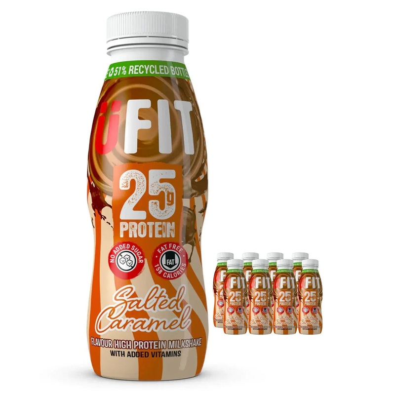 UFIT High Protein Shake Drink Salted Caramel Multipack, 8 x 310 ml