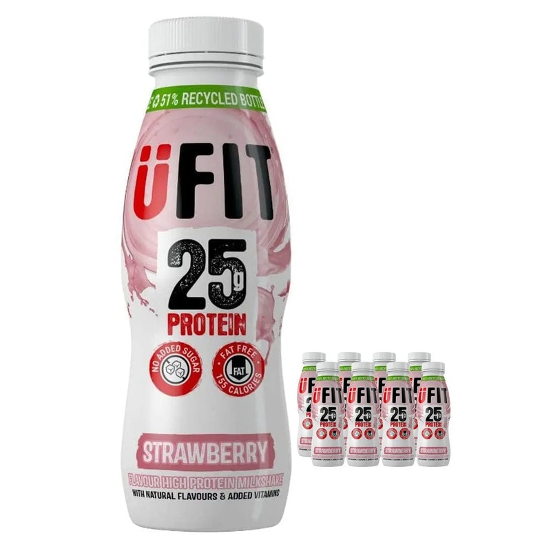 UFIT High Protein Shake Drink Strawberry Multipack, 8 x 310 ml