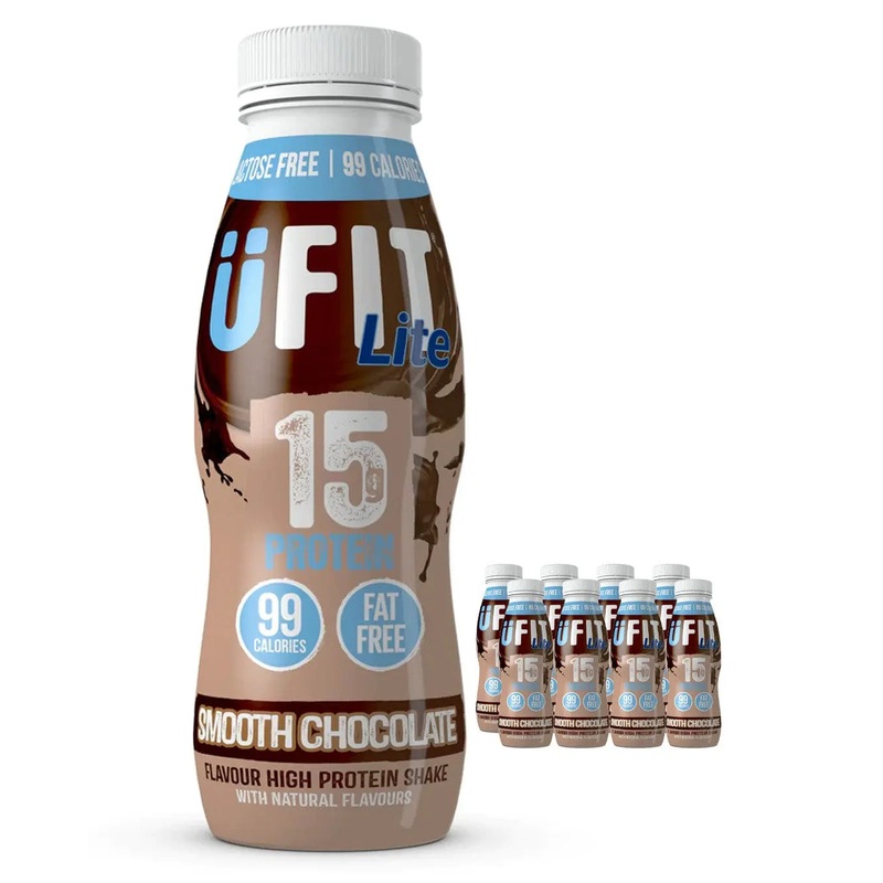 UFIT High Protein Shake Lite Smooth Chocolate Drink Multipack, 8 x 310 ml