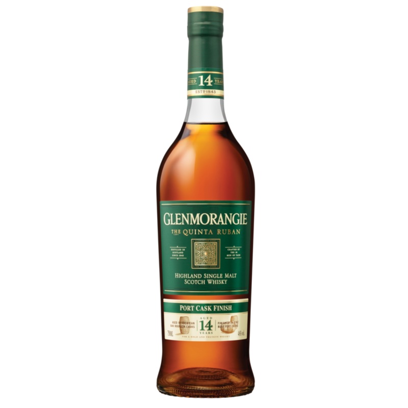 GLENMORANGIE SINGLE MALT SCOTCH THE QUINTA RUBAN PORT CASK FINISH 14 YR 92 750ML