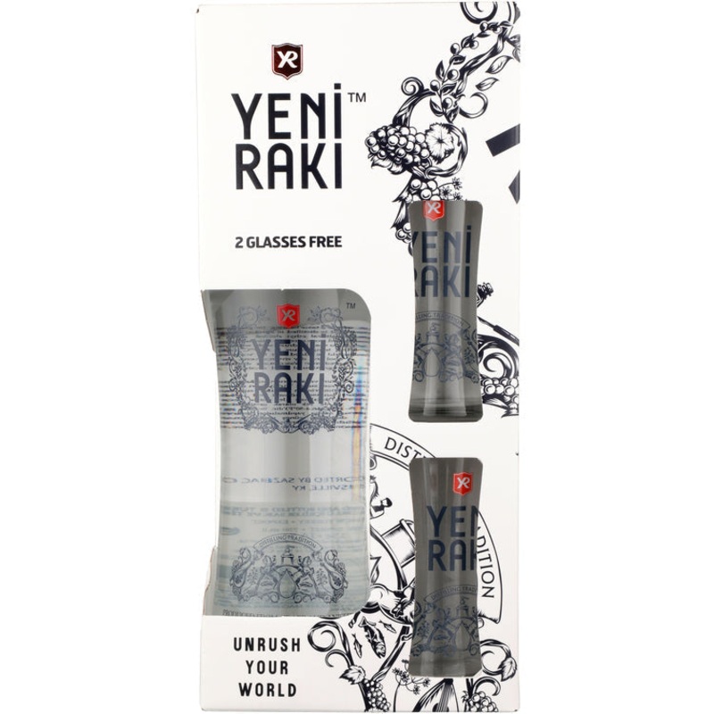 YENI RAKI 90 W/ 2 GLASSES 750ML