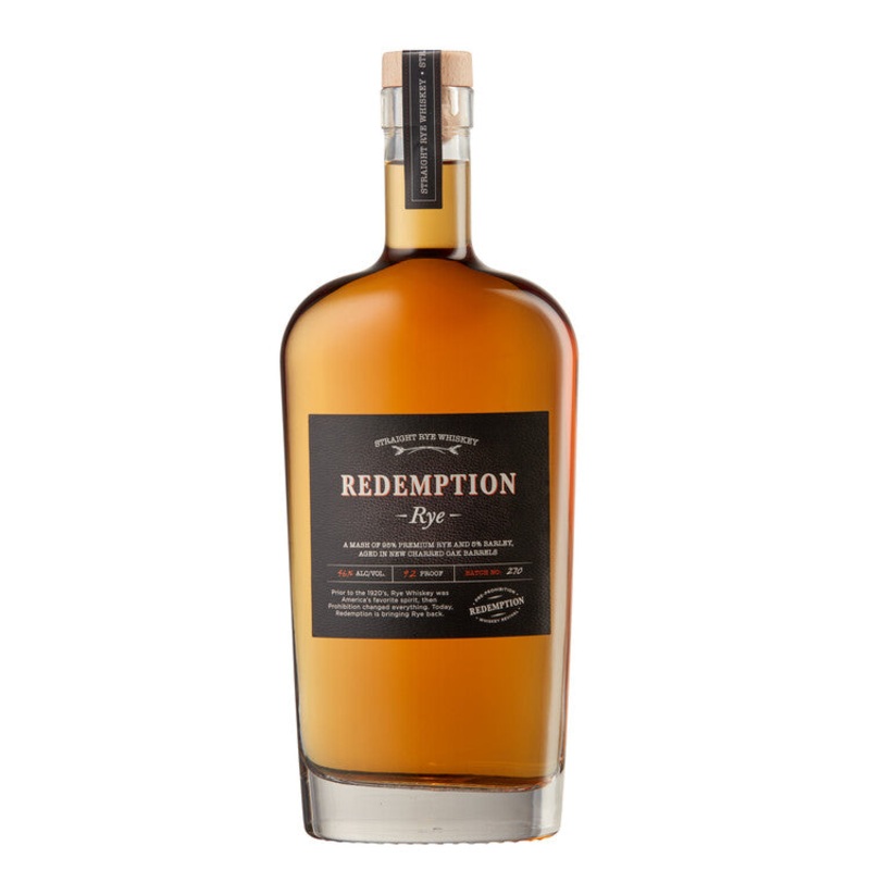 REDEMPTION STRAIGHT RYE WHISKEY 92 750ML
