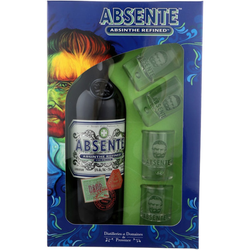 ABSENTE ABSINTHE 110 W/ 4 SHOT GLASSES 750ML