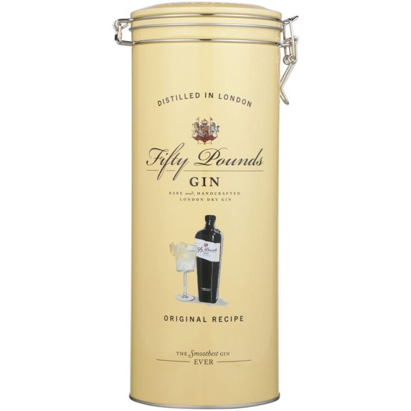 FIFTY POUNDS LONDON DRY GIN RARE & HANDCRAFTED 87 W/ GIFT TIN 750ML