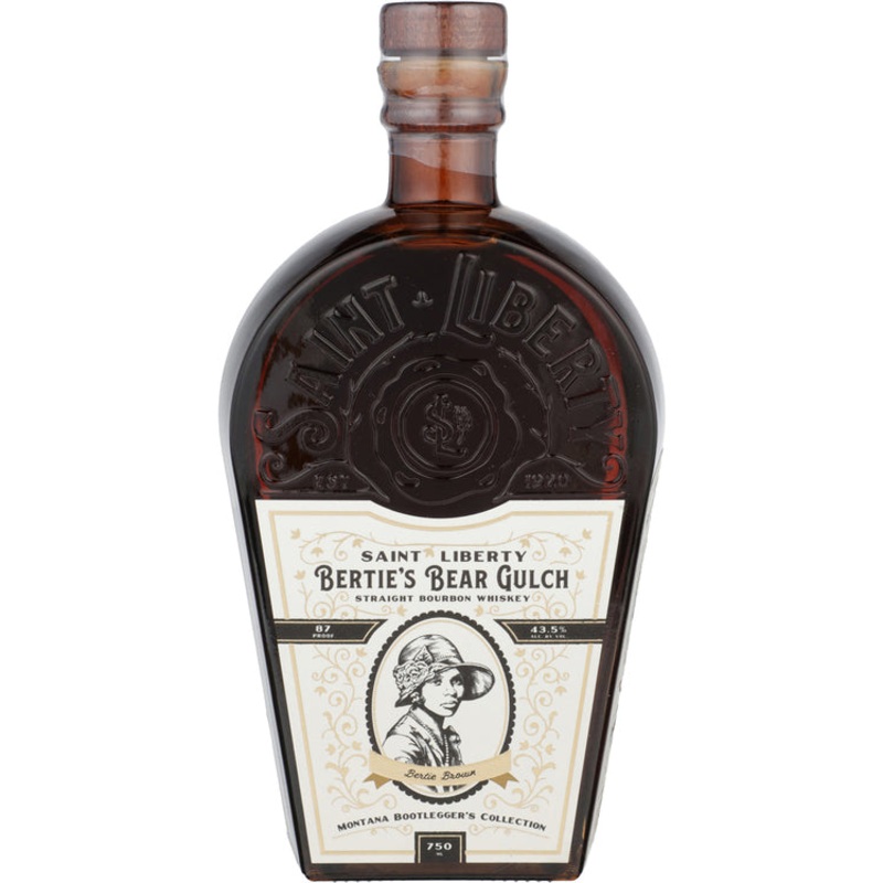 SAINT LIBERTY STRAIGHT BOURBON BERTIE'S BEAR GULCH MONTANA BOOTLEGGER'S COLLECTION 4 YR 87 750ML