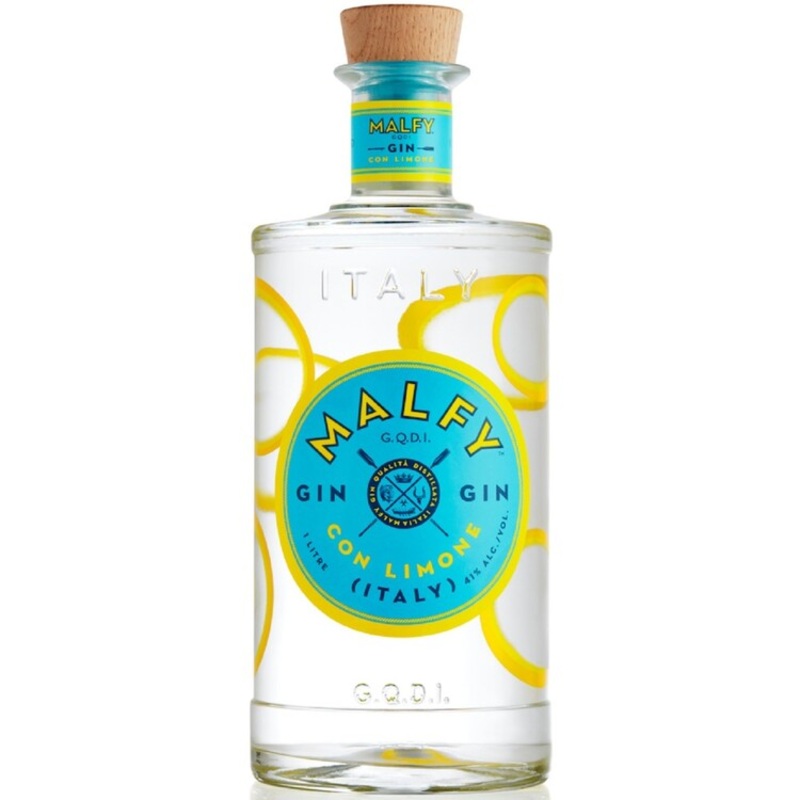 MALFY LEMON FLAVORED GIN LIMONE DI AMALFI 82 W/ 2 GLASSES 750ML