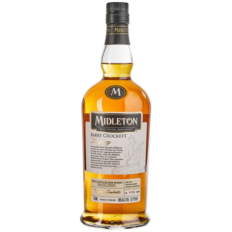 MIDLETON SINGLE POT STILL IRISH WHISKEY BARRY CROCKETT LEGACY 92 750ML