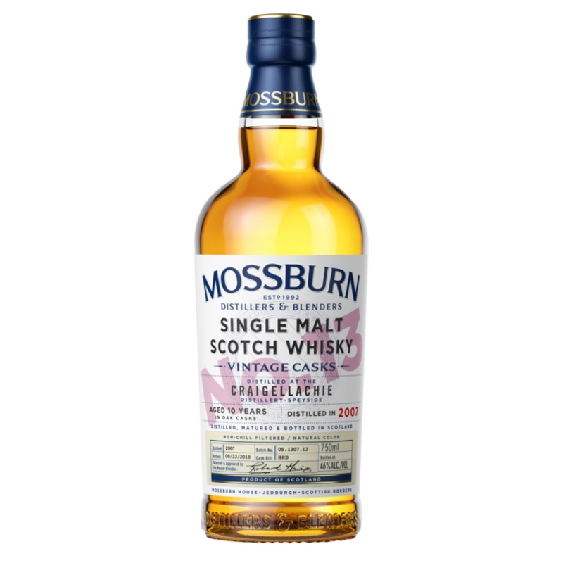 MOSSBURN SINGLE MALT SCOTCH CRAIGELLACHIE DISTILLERY VINTAGE CASKS NO. 13 10 YR 92 750ML