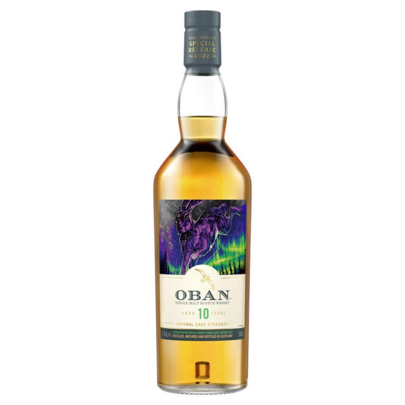 OBAN SINGLE MALT SCOTCH NATURAL CASK STRENGTH EX-SHERRY & AMONTILLADO SEASONED CASKS 10 YR 114.2 750ML