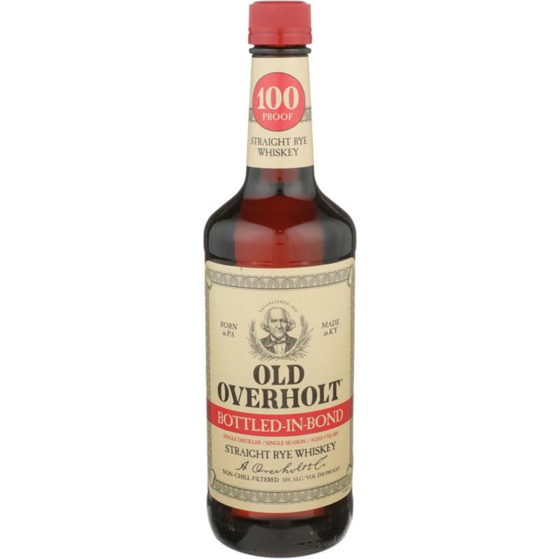 OLD OVERHOLT STRAIGHT RYE WHISKEY BONDED 4 YR 100 750ML